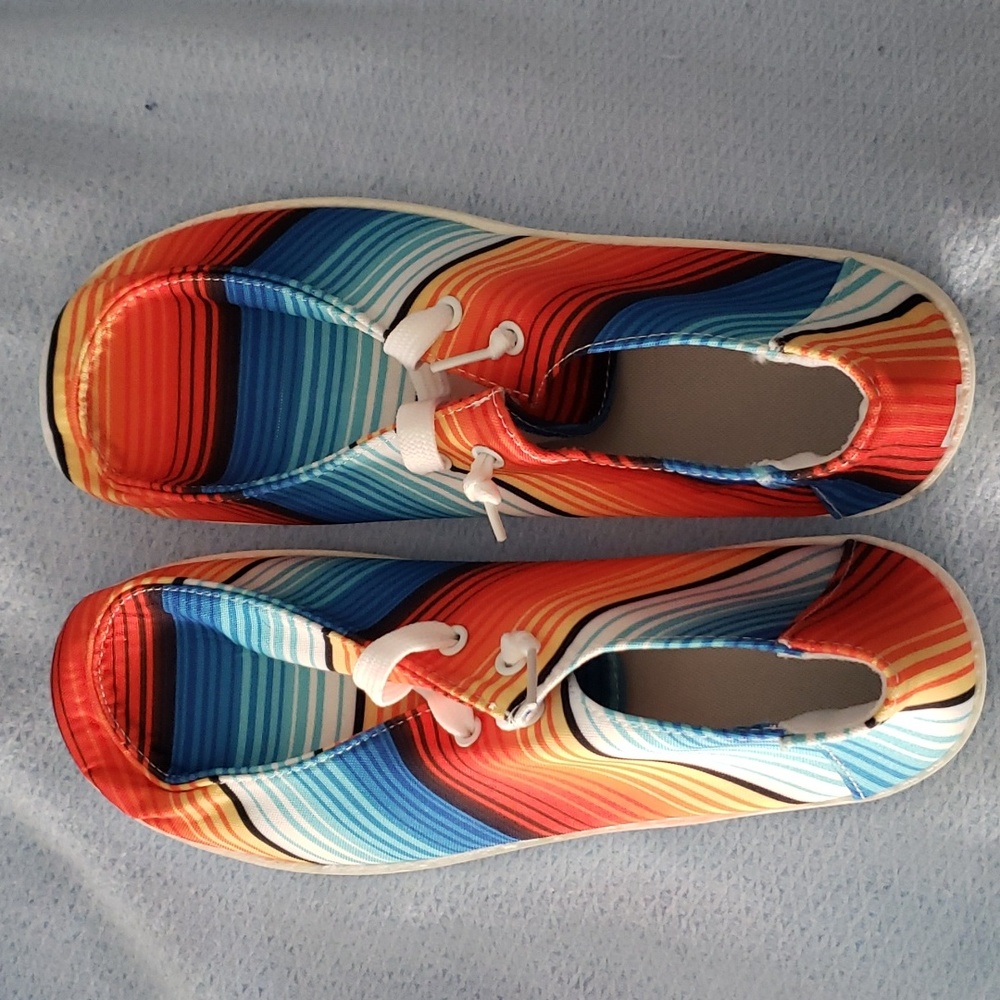 Slip on Mexican saddle blanket print shoes